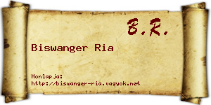 Biswanger Ria névjegykártya
